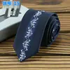 Nova gravata masculina estreita moda casual de seda de poliéster jacquard posicionamento laço listrado 6cm em estoque atacado