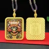 Tangka Bordado Unilateral Pintado a Mano Nuevo Colgante Zorro de Nueve Colas Caja Gawu Rectangular Dragón Wuye Fabricante Stock Listo Venta al por Mayor
