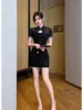 Vestido Sexy para Discoteca, Manga Corta de Encaje, Ajustado al Cuerpo, que Resalta la Cadera, Modelo Nuevo 2026, Uniforme de Trabajo para Técnico de Pedicura