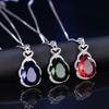Moda Transfronteriza Europea y Americana para Mujer Colgante Grande de Color de Gota de Agua Micro-incrustado Súper Brillante Diamante Principal Cristal Gema Vivo