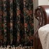 Cortina Imanqi Rhyme Americana Retro Terminada Sombreada Sala de Estar Jacquard Borla Flor Rosa Fábrica