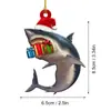 Tubarão de Natal Transfronteiriço Decoração Animal de Feriado Cortina Pingente Colorido Presente de Festa Árvore Decorativa Fofa