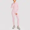 Conjunto de chaqueta de yoga transfronterizo, conjunto de top de manga larga con cremallera de secado rápido, conjunto de pantalones de yoga transpirables que absorben la humedad para deportes de running para mujer