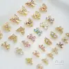 Pulsera DIY de Perlas con Abalorios Espaciadores de Zirconio de Colores Rellenos de Oro de 14 Quilates que Conservan el Color, Mariposa Abeja, Agujero Doble, Fila Doble, Agujero Triple, Fila Triple