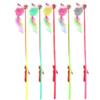 Fábrica de juguetes para gatos Haqi caña de pescar Campana ratón colorido pluma palo para gatos divertido palo para gatos caminando gato caña de pescar gato Caña entrenamiento