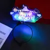 Barra Luminosa de Mano Accesorios de Ambiente Feliz Cumpleaños Arreglo de Ambiente Luminoso Aro para el Pelo con Purpurina para Niños y Niñas