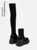 Botas Altas de Plataforma con Tacón Grueso de Diseño de Nicho 2026 para Mujer, Zapatos de Uso Diario para Estudiantes y Viajes