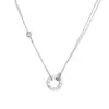 Kajia One Círculo Un Diamante Doble Cadena Pulsera de Un Solo Diamante Acero de Titanio Dorado Nuevo Pulsera para Mujer traje Collar Nueva Joyería