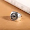 Anillo Abierto Estilo Vintage Ojo del Diablo de Yu Hong para el Año de Nacimiento, Anillo de Moda Retro para Hombre, Regalo Directo del Fabricante