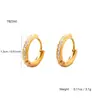 Moda Coreana Ins Patrón Geométrico Simple Pendientes de Botón con Diamantes para Mujer Acero Inoxidable Personalizado Chapado en Oro de 18K Joyería de Alta Gama