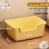 Caixa de Areia para Gatos Extra Grande Espessa com Design Semifechado para Evitar Salpicos de Areia, Adequada para Filhotes, Suprimentos Domésticos para Animais de Estimação