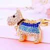 Coleção Filhote de Poodle Cravejado de Diamantes Chaveiro de Carro Metal Fofo Pingente para Bolsa Feminina Anel de Chaveiro Presente do Zodíaco