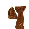 Chapéu de Tricô de Cachorro Dachshund para Crianças Quente de Inverno Versátil Estudante À Prova de Frio Proteção para Orelhas Fofo Conjunto de Duas Peças de Chapéu Cachecol para Homens