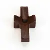 Cruz de pulgar de nogal negro Stock listo Estante de mayoreo Pie de mango de Pascua de la iglesia Pie de mango de cruz de madera