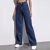 Comercio Exterior Más Vendido Bestseller Transfronterizo de Amazon Jeans para Mujer, Estilo Dulce y Picante, Tiro Alto, Pierna Recta Ancha, Pantalones Largos Casuales Sueltos