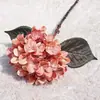 Hortensia de Terciopelo de Color Otoñal de Tallo Único, Flor Artificial para Decoración del Hogar, Fotografía de Bodas, Decoración Suave, Arreglo Floral
