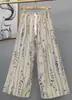 Pantalones de pijama de algodón para mujer, verano, finos, estampados, casuales, de pierna ancha, pueden usar mujeres embarazadas, comercio exterior, pantalones de talla grande