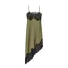 Atacado Transfronteiriço Roupas Femininas Europeias e Americanas Aliexpress Verão Sexy Sem Costas Bainha Irregular Alça Longa Renda Vestido para Mulheres