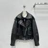 Chaqueta de Motocicleta para Mujer Otoño 2026, Piel de Borrego, Estilo Nuevo, Súper Elegante, Versátil, Chaqueta de Cuero de Corte Holgado