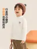 Camiseta Térmica Kaka Panda para Meninos com Forro de Fleece, Roupa de Inverno Infantil, Camiseta de Manga Longa para Bebê, Blusa de Inverno para Meninas, Estilo Moderno