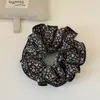 Goma para el pelo doble con borde floral pequeño y acabado de alta gama, accesorio para coleta estilo moda perezosa
