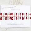 Uña Roja de Angola Usando Piezas de Uña Flash Usable Uña Falsa Calcomanía de Uña para Mano
