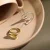Anel Cruzado de Prata Estilo Coreano Ins Design Aberto para Mulheres Estilo Normcore Personalizado Anel Redondo Brilhante Joia