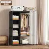 Guarda-roupa simples para uso doméstico no quarto, um guarda-roupa montado resistente e durável, adequado para moradias alugadas, à prova de poeira e econômico