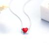 Collar con colgante de corazón rojo en plata S925 con forma de corazón, estilo pastoral, color caramelo, para mujer. Disponible.
