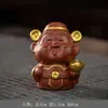 Estatueta de Menina Trazedora de Sorte para Animal de Estimação de Chá em Argila Roxa, Pode Ser Usada como um Ornamento de Chá, Decoração Criativa de Mesa de Chá Pequena Inspirada no Zen, Acessório Artesanal para Cerimônia do Chá