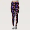 Leggings Femininos de Moda Europeus e Americanos Transfronteiriços para o Dia dos Namorados de 2026, Formato de Coração, Estampa Digital Personalizada, Casuais, Slim Fit