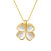 Collar de Ojo de Gato Coreano con Trébol de Cuatro Hojas para Mujer, Colgante, Regalo del Día de San Valentín Chino para Novia, Collar de Trébol de Cuatro Hojas para Mujer