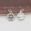Plata de Ley S925 Plata Tailandesa Viejo Vintage Mismo Estilo de Quan Zhilong Colgante de Margarita Pequeña Colgante para Pulsera DIY Hecho a Mano Collar