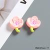 Accesorios Pequeños de Resina de Flor de Durazno Frescos y Simples Hechos a Mano DIY Funda de Teléfono Imán para Refrigerador Hebilla para Zuecos Accesorios para Joyería de Pasador