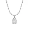 Aço Titânio Diamante Cintilante Gota d'Água Zircônia Colar Feminino Verão Luxo Leve Para o Trabalho Simples Alto Padrão Corrente da Clavícula Acessórios Colar
