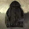 Sudadera con capucha de cárdigan retro americano lavada y desgastada con forro polar para hombre, primavera, otoño, moderna, informal, deportiva, versátil, prenda de abrigo
