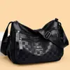 Bolso de mujer a cuadros único, de moda, color liso, gran capacidad, ligero, estilo clásico, para llevar al hombro y cruzado