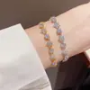 Pulsera de estilo francés de lujo ligero, exquisita, de moda, con circonitas completas, diseño de estrella extraíble, única y elegante con un toque de alta gama, joyería súper brillante