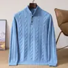 Suéter de punto grueso con botones y cuello medio alto, estilo nuevo de otoño e invierno europeo, top de punto con patrón trenzado, moderno y a la moda