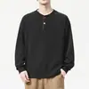 Sudadera Americana Henry de Manga Larga para Hombre, Nueva Primavera y Otoño 2025, Lista para Usar, Estilo Casual, Sin Capucha, Algodón Estándar
