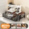 Suporte de Máquina de Café de Madeira Maciça para Casa com Gavetas, Prateleira de Armazenamento de Xícaras e Canecas para Desktop para Grãos de Café