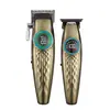 Set Mayorista de Cortapelos Eléctricos para Estilismo y Tallado de Cabello, Exquisito Cuerpo Dorado, Cortapelos Eléctricos Universales para Tallado, Producto de Venta Caliente Transfronteriza