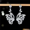 Nuevos Pendientes de Mariposa 2026 para Mujer, Aguja de Plata S925 Incrustada con Circonita, Pendientes de Lujo Ligero de Alta Gama, Pendientes de Moda Estilo Europeo y Americano