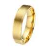 Anillo de Acero Inoxidable Joyería No se Desvanece Diseño de Nicho Estilo ins No se Desvanece Oro Marea de Hombres Anillo Liso de Cara Falsa de 6 mm