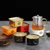 Hervidor de Agua de Acero Inoxidable Estufa Creativa para Preparar Té Base de Tetera Calentador de Té Calefacción con Velas Estufa Calentadora para Té de Frutas y Flores