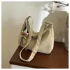 Bolsa Tote de Hombro para Mujer Estilo Coreano de Nicho para el Trabajo 2026 Nuevo Modelo Color Sólido Piel Suave Bolsa Almohada para Hombro Transfronteriza