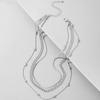 Joyería transfronteriza europea y americana, moda, personalidad, cadena trenzada apilada, accesorios geométricos, collar de cadena clavicular multicapa para la calle
