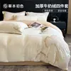 Juego de Ropa de Cama de Lujo de Cuatro Piezas con Forro Polar de Invierno, Nuevo Juego de Sábana y Funda de Edredón Gruesa y Cálida de Terciopelo de Leche 2025