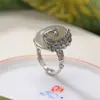 Anillo de Huevo de Pavo Real Yilu Plata S925 Plata de Ley Jade Natural Hetian Jade Qingshui Estilo Chino Retro Nuevo Estilo Anillo