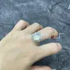 Anillo de Calcedonia Violeta con Incrustaciones de Artesanía Fina Chapado en Plata Ágata Nueve Fuegos Violetas Cabujón Anillo Nuevo Estilo Chino